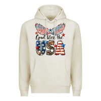 Oatmeal Heather Western God Bless The USA Premium Hoodie - LillyAllenDesigns