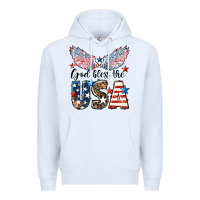 White Western God Bless The USA Premium Hoodie - LillyAllenDesigns