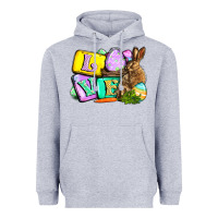 Heather Grey Love Easter Day Heavyweight Hoodie - CowGirlArtShop