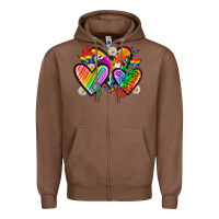 Chestnut pride hearts Zipper Hoodie - texasbilliewilder