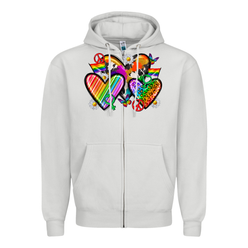 Pride Hearts Zipper Hoodie by texasbilliewilder | Teevron