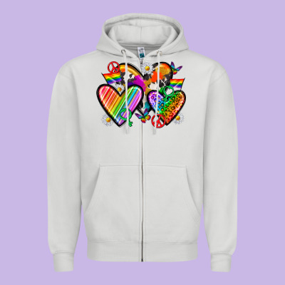 Zipper Hoodie pride hearts