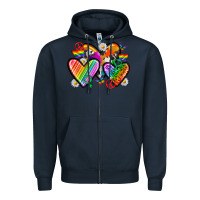 Navy pride hearts Zipper Hoodie - texasbilliewilder