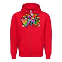 Red pride hearts Zipper Hoodie - texasbilliewilder