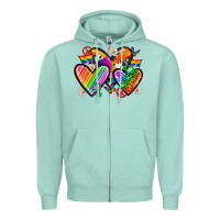Seafoam pride hearts Zipper Hoodie - texasbilliewilder