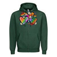 Sports Green pride hearts Zipper Hoodie - texasbilliewilder