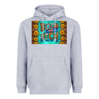Heather Grey boom bitch get out the way skinny metal can holder Heavyweight Hoodie - HRA Design Shop