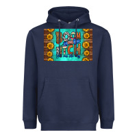 Navy boom bitch get out the way skinny metal can holder Heavyweight Hoodie - HRA Design Shop