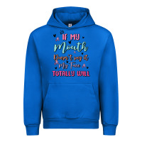Cobalt if my mouth doesn't say it my face totally will Urban Hoodie - MaliasSmallBusiness