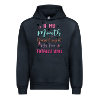 Navy if my mouth doesn't say it my face totally will Urban Hoodie - MaliasSmallBusiness