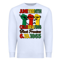 White juneteenth celebrating black freedom Premium Sweatshirt - HRA Design Shop
