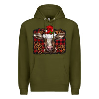 Army Green Christmas background baby calf Premium Hoodie - BarkalooDesign