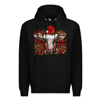 Black Christmas background baby calf Premium Hoodie - BarkalooDesign