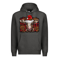 Charcoal Heather Christmas background baby calf Premium Hoodie - BarkalooDesign