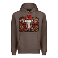 Coffee Christmas background baby calf Premium Hoodie - BarkalooDesign