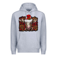 Heather Grey Christmas background baby calf Premium Hoodie - BarkalooDesign