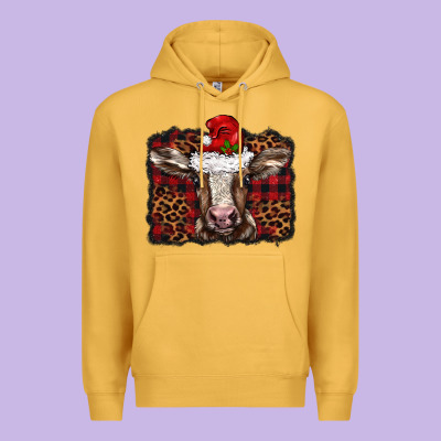 Christmas Background Baby Calf Premium Hoodie Designed By Barkaloodesign