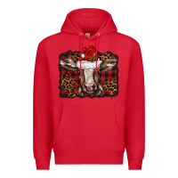 Red Christmas background baby calf Premium Hoodie - BarkalooDesign