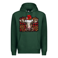 Sports Green Christmas background baby calf Premium Hoodie - BarkalooDesign