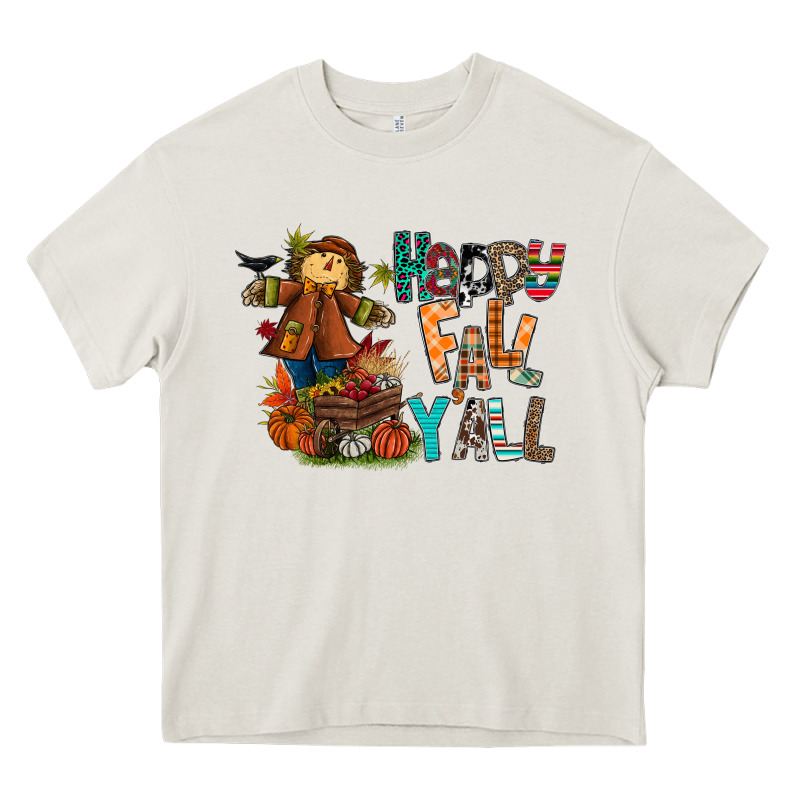 Happy Fall Y All Heavy Core Tee by CowhideDigitalArt | Teevron