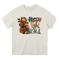 Cream happy fall y all Heavy Core Tee - CowhideDigitalArt