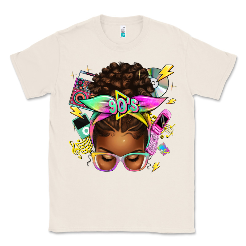 90s Afro Messy Bun Classic Tee by texasbilliewilder | Teevron