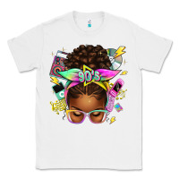 White 90s afro messy bun Classic Tee - texasbilliewilder