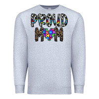 Heather Grey proud mom Premium Sweatshirt - CowhideDigitalArt