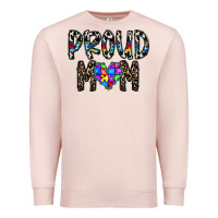 Pale Pink proud mom Premium Sweatshirt - CowhideDigitalArt