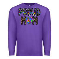 Purple proud mom Premium Sweatshirt - CowhideDigitalArt