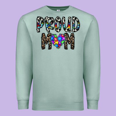 Proud Mom Premium Sweatshirt Designed By Cowhidedigitalart