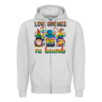 Dove Grey pride gnomies Zipper Hoodie - texasbilliewilder