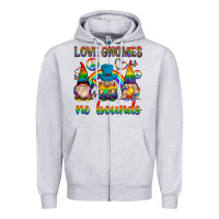 Heather Grey pride gnomies Zipper Hoodie - texasbilliewilder