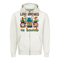 Oatmeal Heather pride gnomies Zipper Hoodie - texasbilliewilder