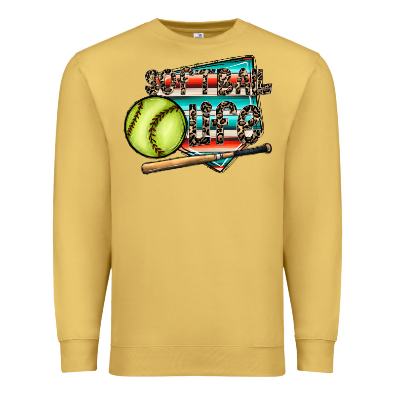 Softball Life Premium Sweatshirt by CowhideDigitalArt | Teevron
