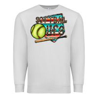 Dove Grey softball life Premium Sweatshirt - CowhideDigitalArt