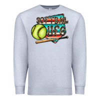 Heather Grey softball life Premium Sweatshirt - CowhideDigitalArt