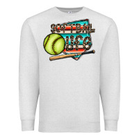 Oatmeal Heather softball life Premium Sweatshirt - CowhideDigitalArt