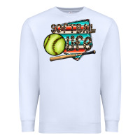 White softball life Premium Sweatshirt - CowhideDigitalArt