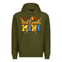 Army Green ballpark mini Premium Hoodie - AdoDesignShop