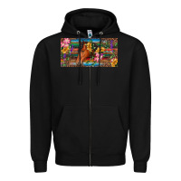 Black Brown horse with flowers and leopard Zipper Hoodie - RanaPortraitStore