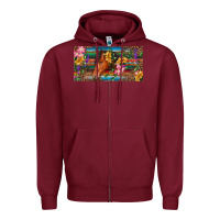 Burgundy Brown horse with flowers and leopard Zipper Hoodie - RanaPortraitStore