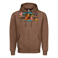 Chestnut Brown horse with flowers and leopard Zipper Hoodie - RanaPortraitStore