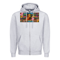 Heather Grey Brown horse with flowers and leopard Zipper Hoodie - RanaPortraitStore