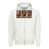 Oatmeal Heather Brown horse with flowers and leopard Zipper Hoodie - RanaPortraitStore