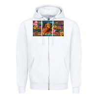 White Brown horse with flowers and leopard Zipper Hoodie - RanaPortraitStore