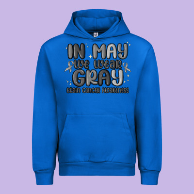 In May We Wear Gray Brain Cancer Awareness Urban Hoodie Designed By Maliassmallbusiness