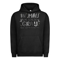 Pigment Black in may we wear gray brain cancer awareness Urban Hoodie - MaliasSmallBusiness