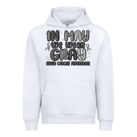 White in may we wear gray brain cancer awareness Urban Hoodie - MaliasSmallBusiness