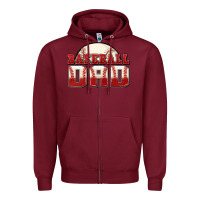 Burgundy baseball dad Zipper Hoodie - Zillion Design Studio